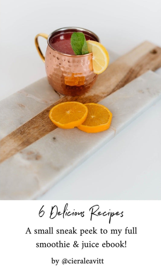 6 Delicious Recipes: A small sneak peek to my full smoothie & juice Ebook