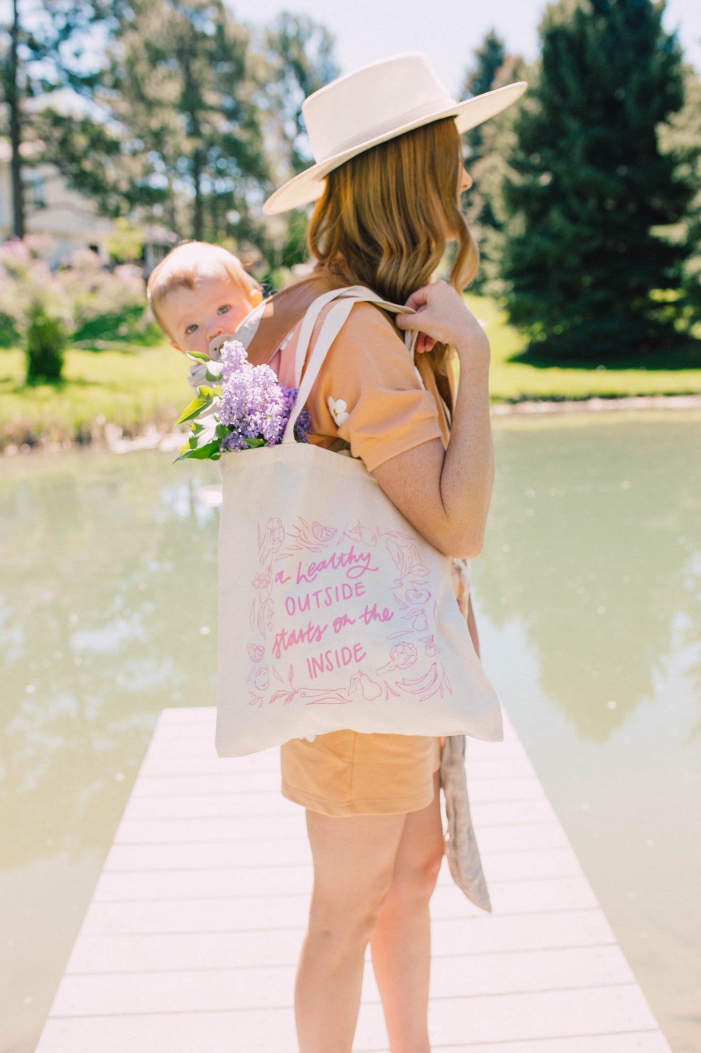"A healthy outside starts on the inside" Canvas Tote Bag